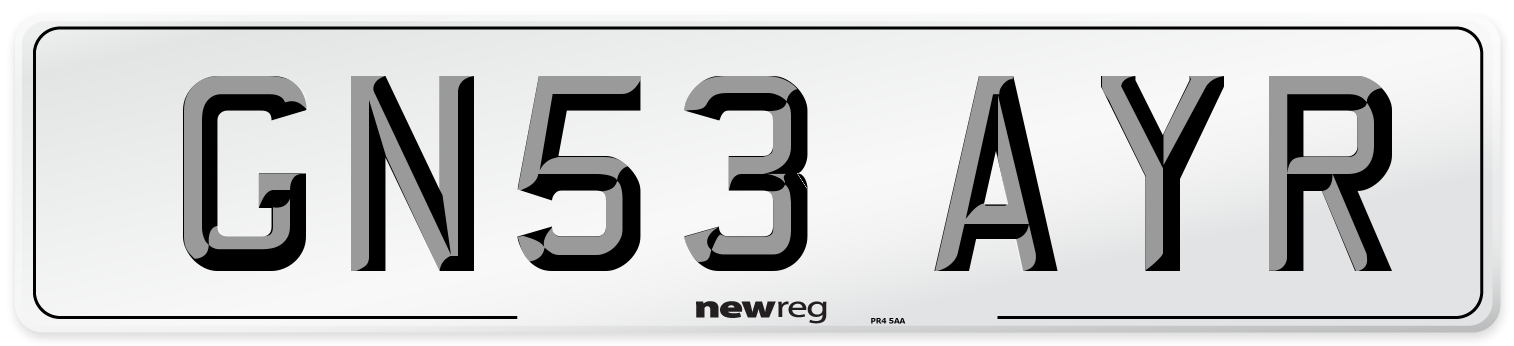 GN53 AYR Number Plate from New Reg